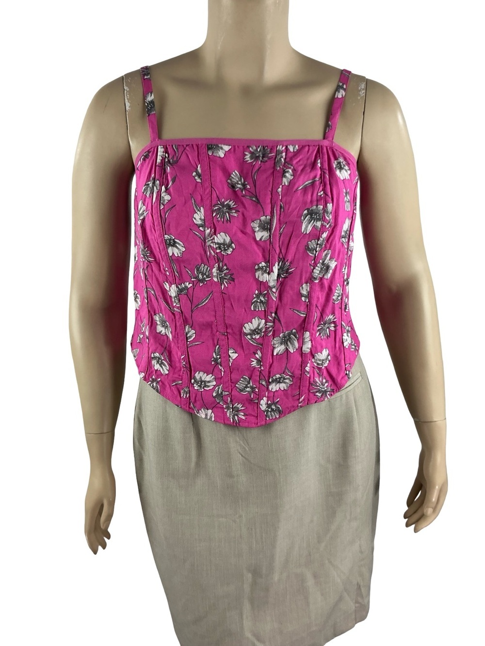 Torrid Challis Corset Crop Top Pink Floral Going Out Size 2X